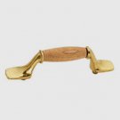 1 Belwith #P8130-OAK 3 inches  Polished Brass w/ Oak Inser Cabinet Pull