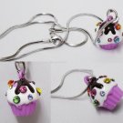 Chocolate creme Cupcake necklace ( md) size - Lavender color