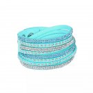 Leather Wrap Bling Bracelet