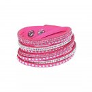 Leather Wrap Bling Bracelet