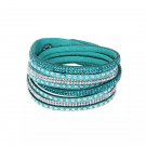 Leather Wrap Bling Bracelet