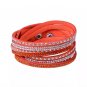 Leather Wrap Bling Bracelet