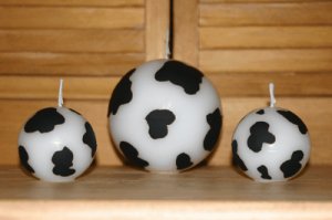 Cow print ball candles 3+ Lbs Triple Scented!!