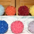 Rose ball candles 3 set. STUNNING! Intricate detail.
