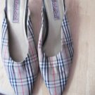 Womens PLAID size 10M Fabric & Leather Shoes 2" heel