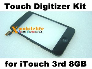 Touch Digitizer Glass Screen Plastic Bezel Frame Home Button Key Flex for iPod Touch 3rd Gen 8GB