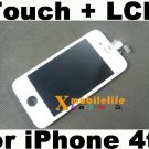 White Touch Digitizer Glass Screen LCD Display Frame Assembly for iPhone 4th Gen 16GB 32GB