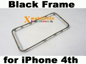 Black Middle Plastic Frame Bezel Housing + Adhesive for iPhone 4th Gen 16GB 32GB