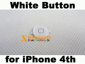 White Home Button Key for iPhone 4th Gen 4G 16GB 32GB
