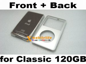 OEM Silver Metal Front Faceplate Back Case Housing for iPod 6th Gen Classic 120GB