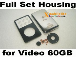 Full Set Front Faceplate Housing Back Case Clickwheel for iPod 5th Gen Video 60GB Black