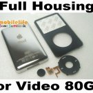 Black Front Faceplate Fascia Housing Back Case Clickwheel for iPod 5th Gen Video 80GB