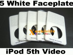 5pcs/lot White Front Faceplate Fascia Housing Case Cover for iPod 5th Gen video 30GB 60GB 80GB