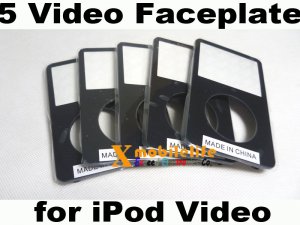 5pcs/lot Black Front Faceplate Fascia Housing Case Cover for iPod 5th Gen video 30GB 60GB 80GB