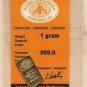 1 Gram .999 Fine Gold bullion bar