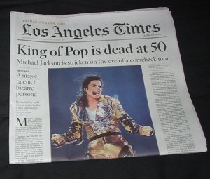 LA Times-Michael Jackson died story 06/26/09