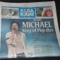 USA TODAY Newspaper Michael Jackson, Farrah Fawcett Dies issue
