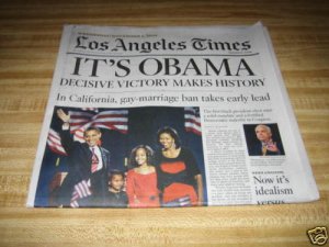 LA Times-Barack Obama Wins US Presidency story 11/05/08