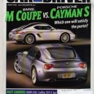 Car and Driver Magazine-BMW M Coupe vs Porsche Cayman S Cover 08/2006