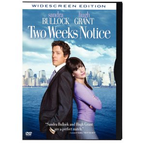 TWO WEEKS NOTICE dvd starring Sandra Bullock, Hugh Grant