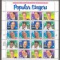 UNITED STATES 29C POPULAR SINGERS SHEET STAMPS MINT