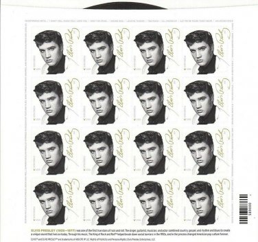 Elvis Presley Sheet of 16 Forever Stamps