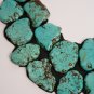 Turquoise and Black Leather Necklace