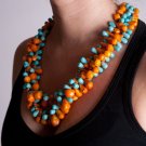 Orange and Blue Turquoise Necklace