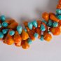 Orange and Blue Turquoise Necklace