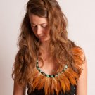 Feather Necklace with Turquoise Detail