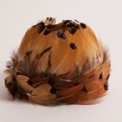Black and Brown Feather Bun Wrap