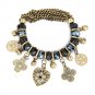 Vintage Black Crystal Charm Bracelet