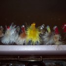 17 Fly Fishing Lures Single,Double,Triple Hooks EUC