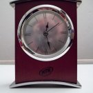 High Tech North Cherry Wood Chrome Plated Mantle Clock