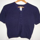 Vintage Navy Sweater Shirt With Buttoned Front