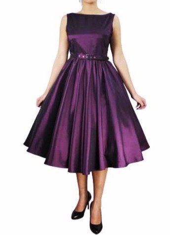 60's RETRO PURPLE SWING DRESS 14, 16, 18, 20, 22, 24, 26, 28