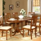7-PC Plainfield Oval Dining Room Table Set + 6 Chairs - Size: 42"x78" in Saddle Brown. SKU: PL7-SBR