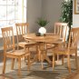 5-PC Antique Round Dinette Kitchen Table Set-Black Walnut Color.  SKU:  AN5-OAK