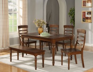 Vintage 5PC Rectangular Dinette Dining Set in Mahogany-Table Size 36"x60"- SKU: VT5-MAH