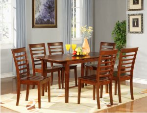 Picasso 5-PC Rectangular Dinette Dining Table Set-32"x 60" with 12"extension leaf.  SKU: PS5-MAH