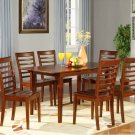 Picasso 7-PC Rectangular Dinette Dining Table Set-32"x 60" with 12"extension leaf.  SKU: PS7-MAH