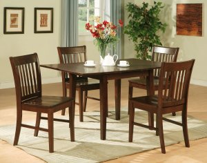 7-PC Norfolk 32&acirc;��X54" Rectangular dinette table set & 4 chairs in Mahogany Finish.SKU:NF7-MAH