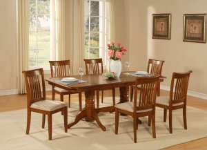7-PC Naport Rectangular Dining Table Set- 40&acirc;��X76&acirc;��-with 17" extension leaf.SKU: NAP7-SBR