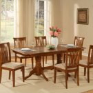 9-PC Naport Rectangular Dining Table Set- 40”X76”-with 17" extension leaf.SKU: NAP9-SBR