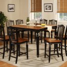 Chelsea 7-Pc Gathering Counter Height Dining table Set in Black & Cherry color.   SKU: CH7-BLK-W