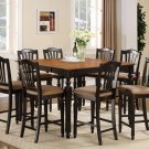 Chelsea 7-Pc Gathering Counter Height Dining table Set in Black & Cherry color.   SKU: CH7-BLK-C