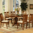 Portland 7-PC Oval Dinette Dining Table set- 42"x60"-  in Saddle Brown Finish.   SKU: P7-SBR-C