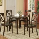Boston 5-PC Contemporary Round Dinette  42" Table  Set in Cappuccino.   SKU: B5-CAP-W