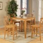 5-Piece Square Pub Height Table Set size 36"x36"- in Red Oak Finish.  SKU: PB5-OAK-W