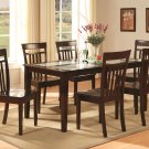 Capri 7-PC Rectangular Dinette Dining Set in Cappuccino -Table  36"x60".   SKU:  C7-CAP-GW